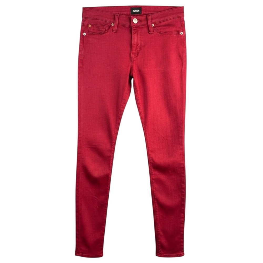 Hudson Krista Super Skinny Jeans Crimson Red Low Rise NW407ZHE Size 27